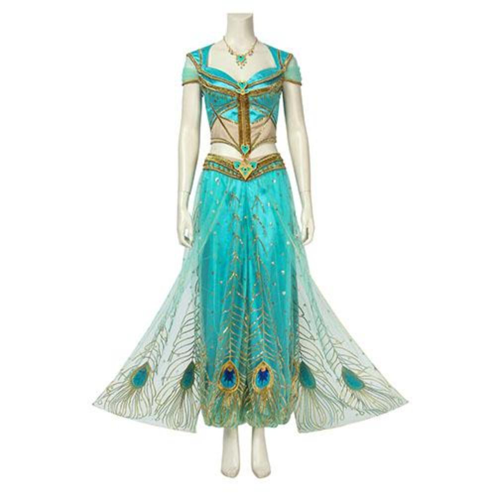 Aladdin Disney Princess Jasmine Blue Cosplay Costume