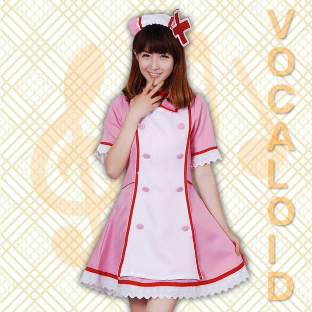 VOCALOID Kagamine Nurse Uniform Pink Animee Cosplay