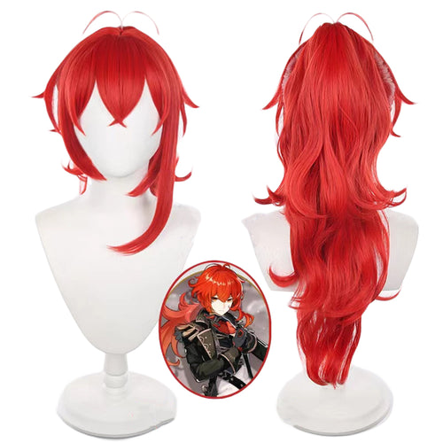 Genshin Impact - Diluc-Cosplay Wig-Animee Cosplay